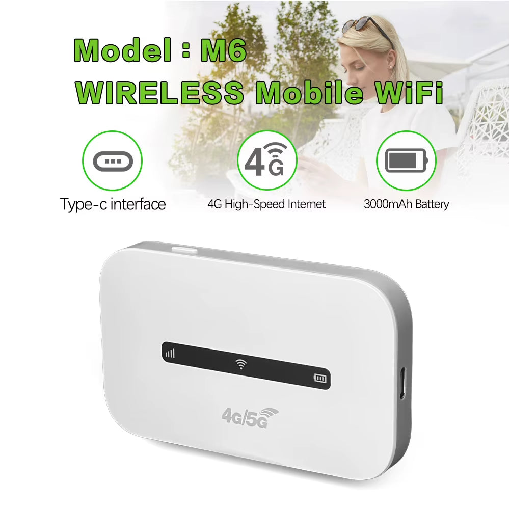 4G LTE Mobile Wifi Router 3000Mah 150Mbps Portable Wifi Hotspot Support 8 to 10 Users with SIM Card Slot Pocket Mobile Hotspot