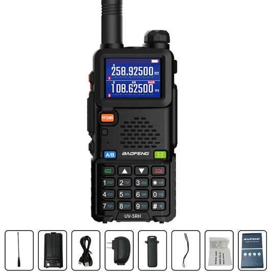 UV-5RH Air Band Walkie Talkie Wirless Copy Frequency Multi-Band Tri Power Type-C NOAA AM FM Long Range Ham Two Way Radio