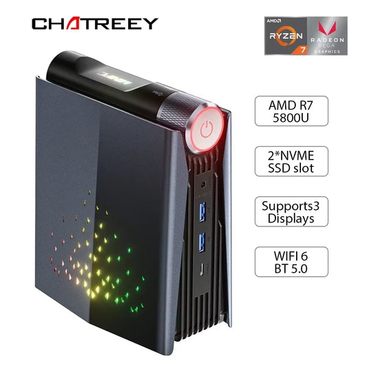 Chatreey G1 Mini PC Gamer Intel I9 10885H 8 Cores with Nvidia GTX1650 4G Graphics Windows 11 Gaming Desktop Computer