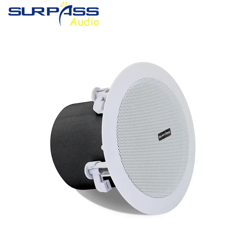 Home Theater Sound System 5 Inch 8 Ohm 20W Ceiling Speaker Moisture-Proof in Wall Ceiling Speaker ABS Material with Back Cover