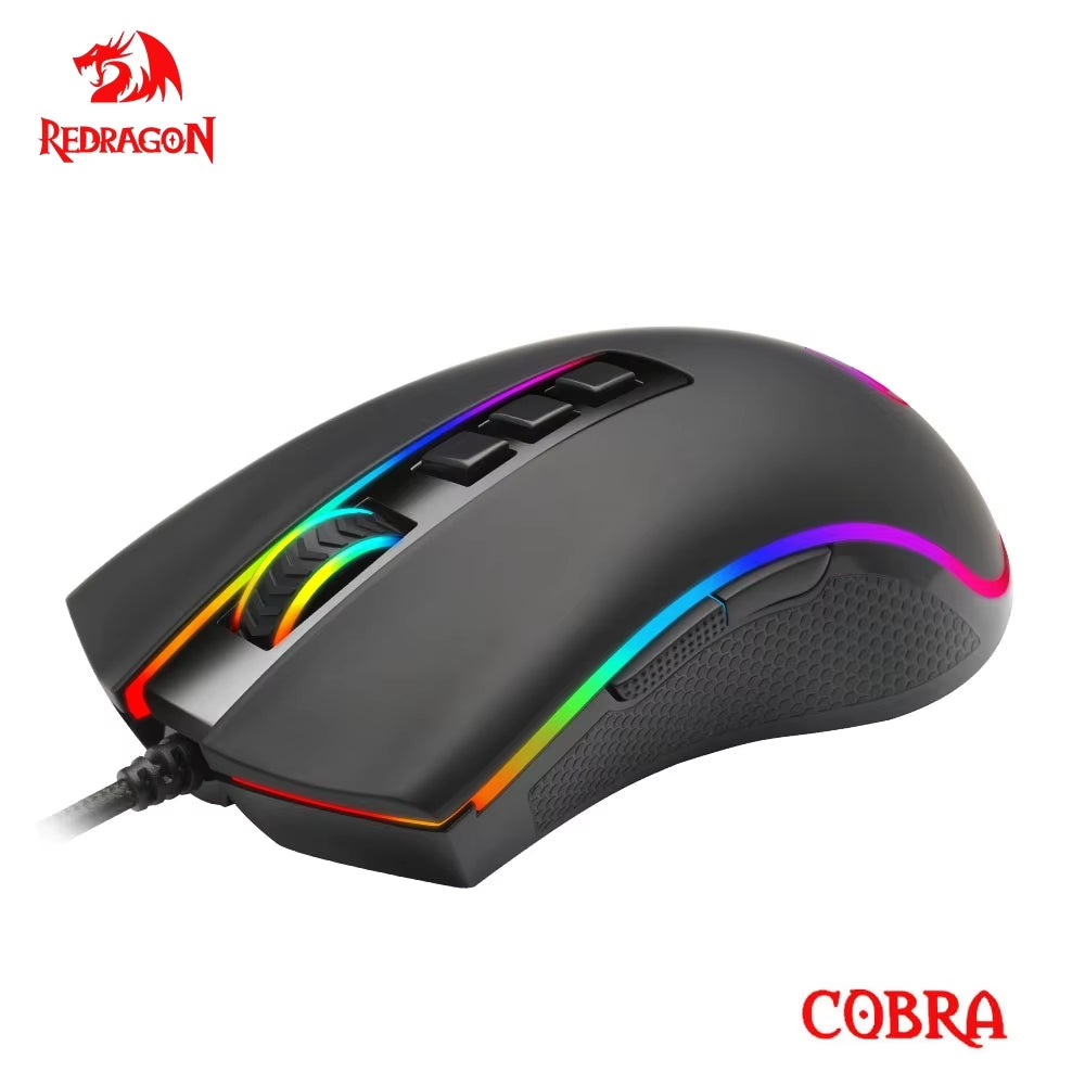 COBRA M711 RGB USB Wired Gaming Mouse 12400 DPI 9 Buttons Mice Programmable Ergonomic for Computer PC Laptop Gamer