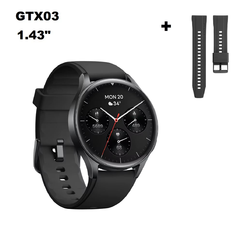 AMOLED Sports Watch GTX03 GTX05 Alexa GPS for Men Women'S Barometer Compass Waterproof IP68 Swimming Bluetooth Smartwatch 2024