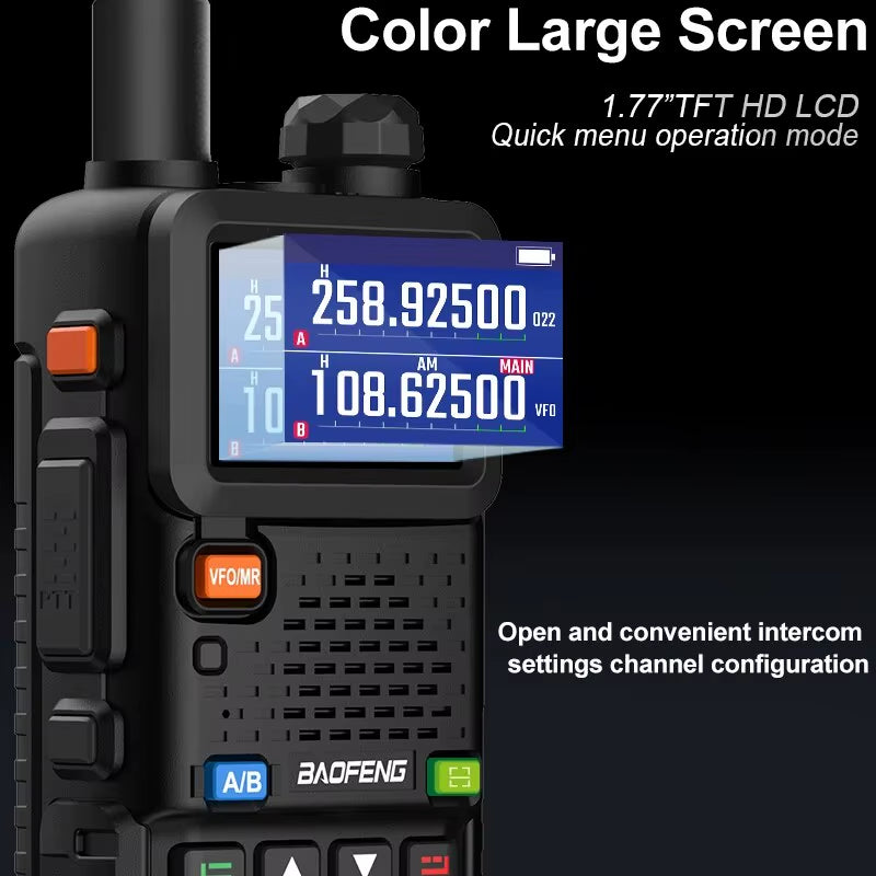 UV-5RH Air Band Walkie Talkie Wirless Copy Frequency Multi-Band Tri Power Type-C NOAA AM FM Long Range Ham Two Way Radio