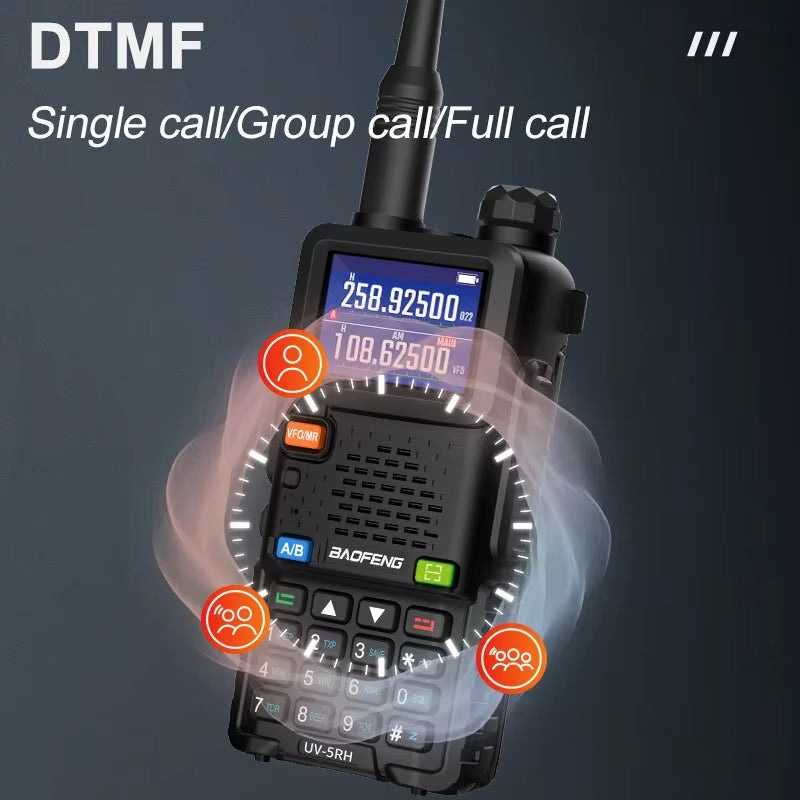 UV-5RH Air Band Walkie Talkie Wirless Copy Frequency Multi-Band Tri Power Type-C NOAA AM FM Long Range Ham Two Way Radio