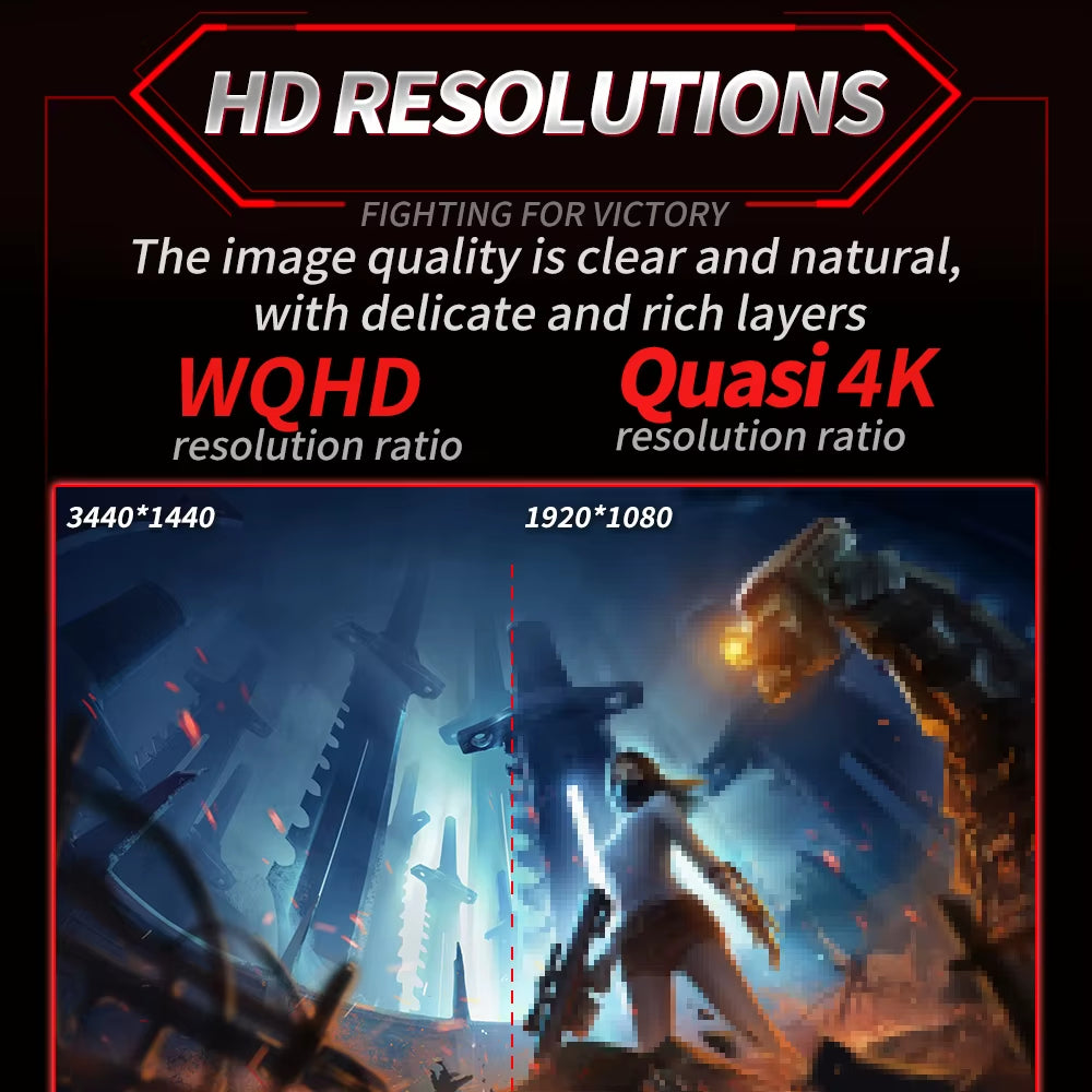 34 Inch 144Hz Monitors MVA Curved Screen WQHD Desktop Wide Display 21:9 LED Gaming Computer Screen 1500R Curved DP/3440*1440