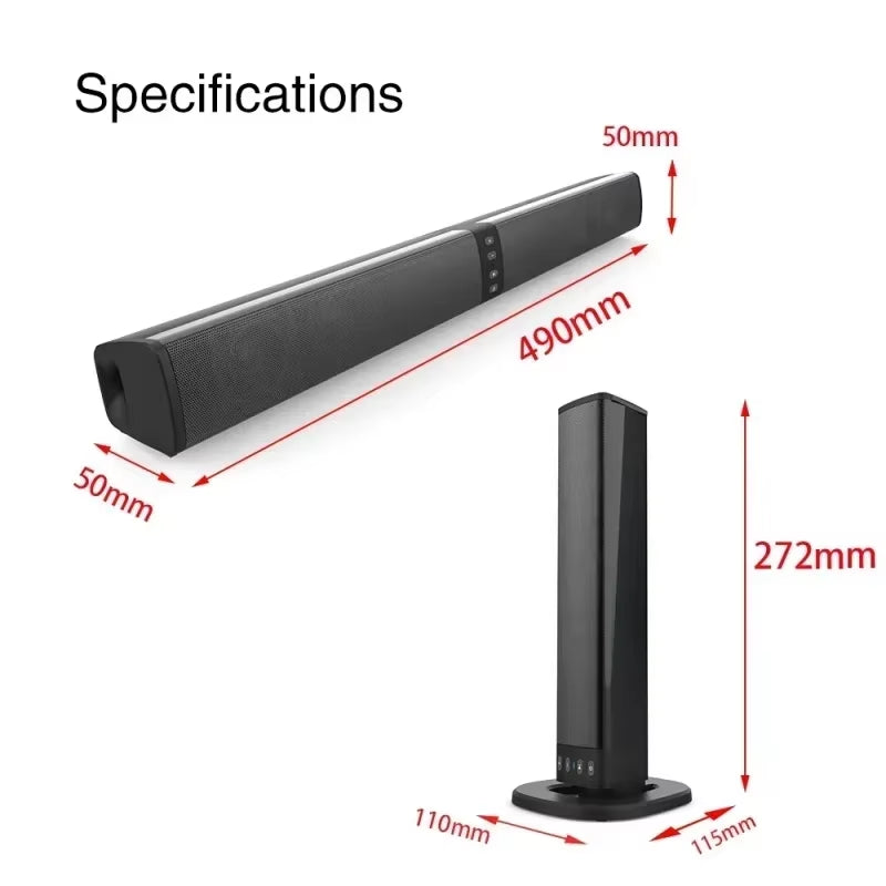 BS-36 40W TV/PC Soundbar Stereo Echo Wall Portable Wireless Bluetooth Speaker Separable Dual Use Home Theater with FM Radio TWS